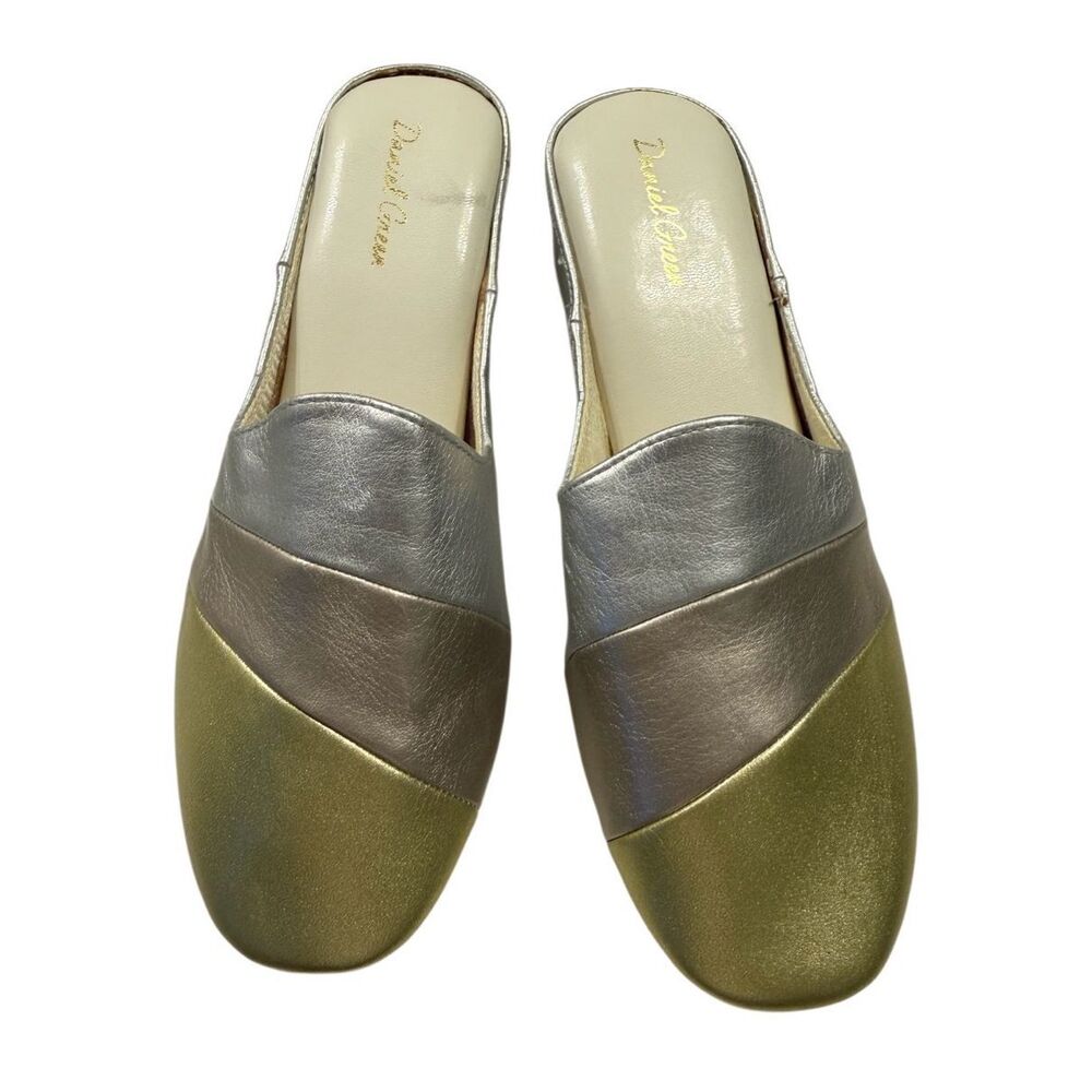 Daniel Green Denise Metallic Tri-Color Mules Slippers Sz. 7